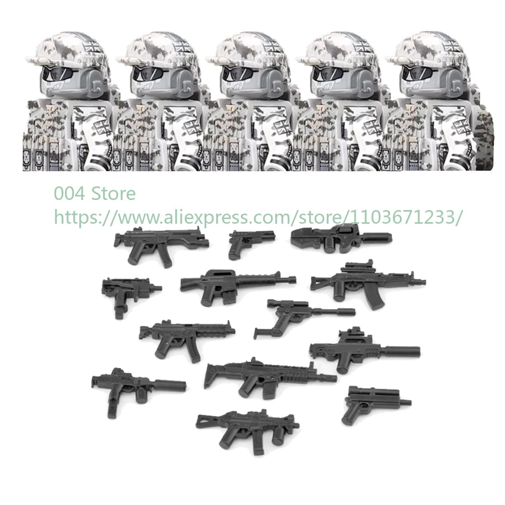 Military Special Forces Action Figure Building Blocks Ghillie Suit Weapons Sniper SWAT Ghost KSK Police Bandit Boy Toy Gift F029