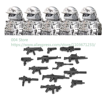 Military Special Forces Action Figure Building Blocks Ghillie Suit Weapons Sniper SWAT Ghost KSK Police Bandit Boy Toy Gift F029