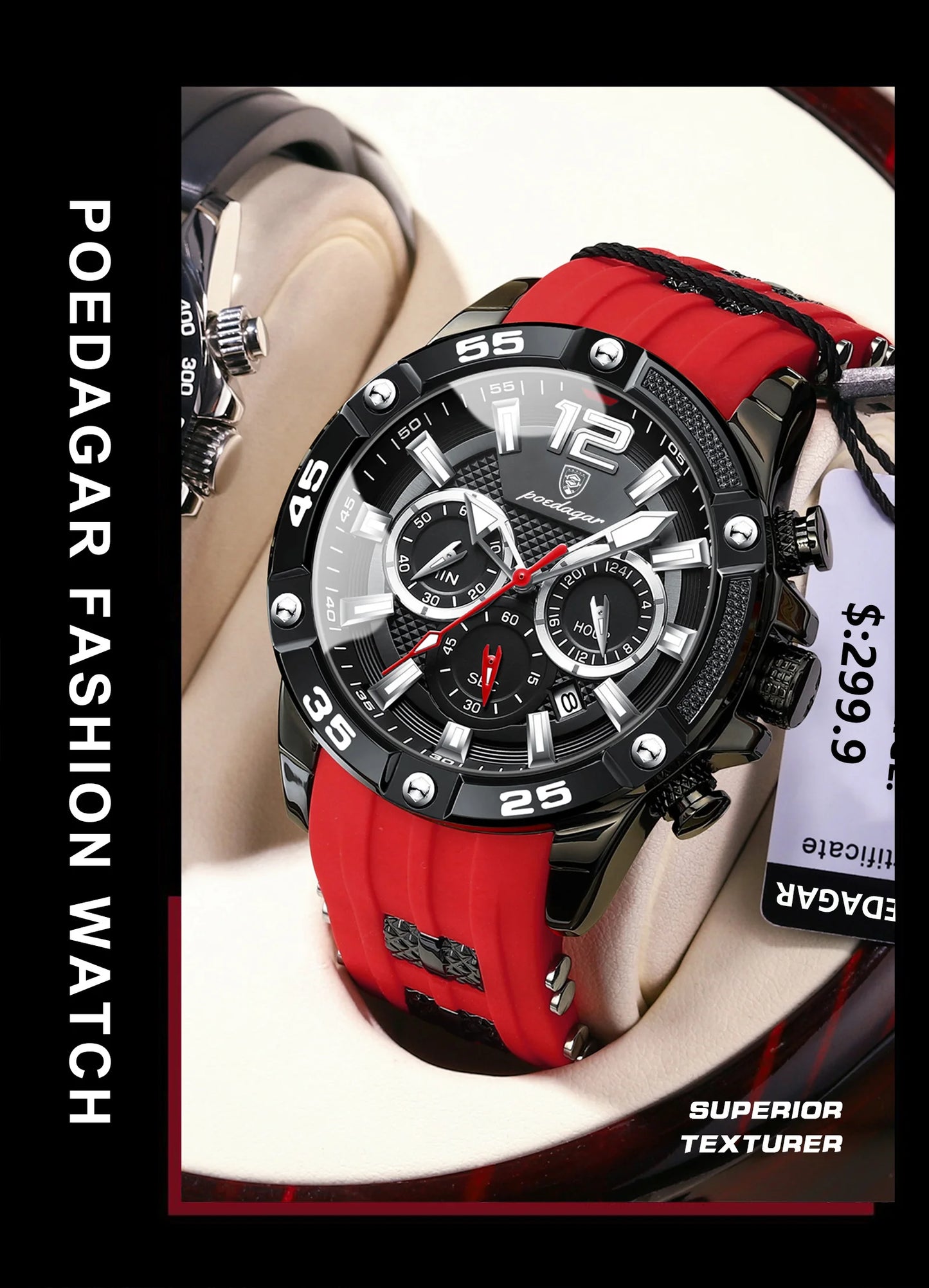POEDAGAR Luxury Casual Men Watch Waterproof Luminous Chronograph Date Man Wristwatch High Quality Military Quartz Men's Watches