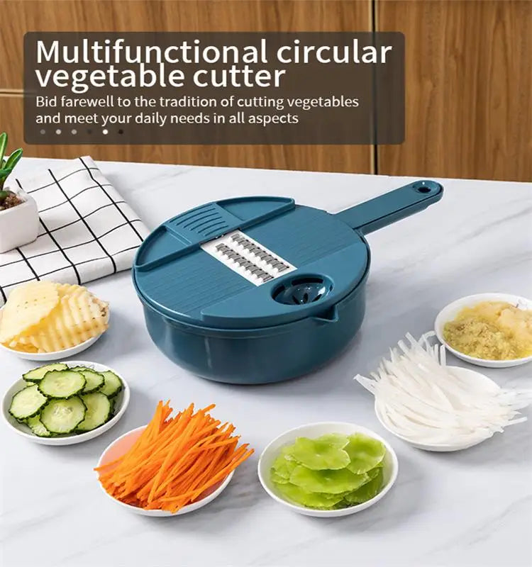 12PCS New Kitchen Multi-functional Nine-in-one Vegetable Cutter Grater Potato Radish Shredder Vegetable Cutter Salad Utensils