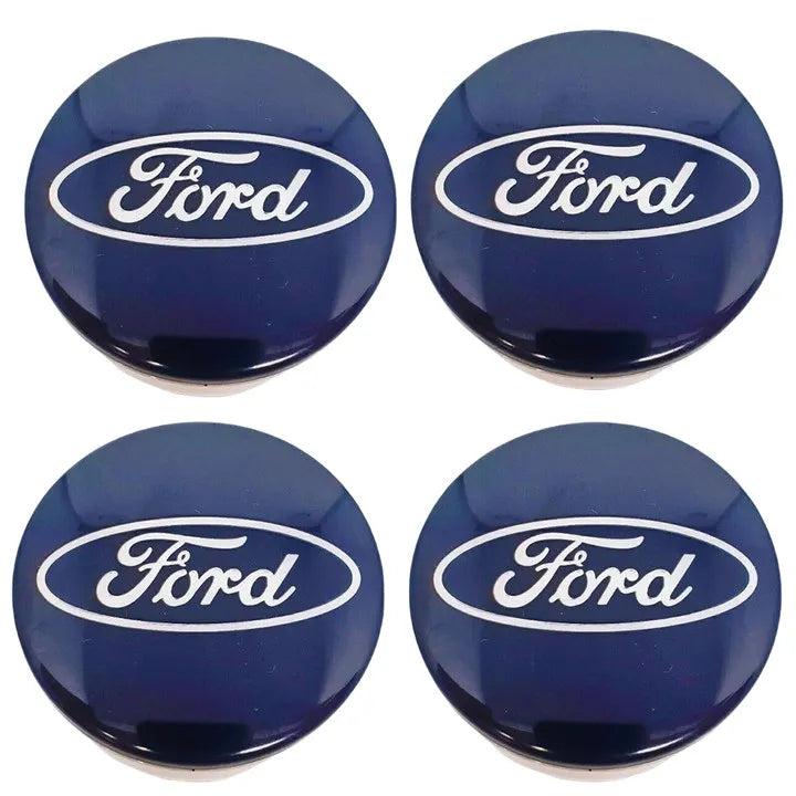 4 X 54MM Wheel Centre Caps Set Hub Centre Rim Cover Badge Blue Center Wheel Cap Kit For Ford Most Models Focus Fiesta Ka Kuga