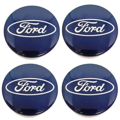 4 X 54MM Wheel Centre Caps Set Hub Centre Rim Cover Badge Blue Center Wheel Cap Kit For Ford Most Models Focus Fiesta Ka Kuga