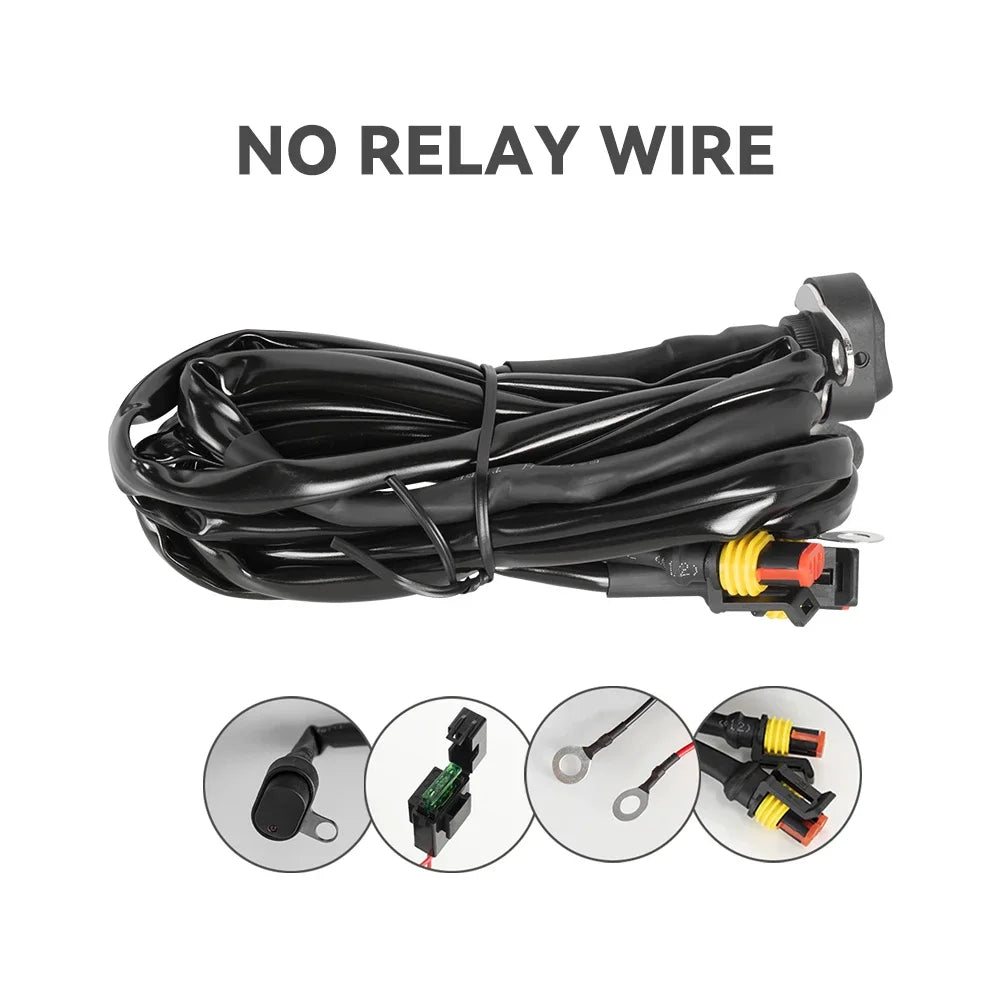 Motorcycle Fog Light Wiring Harness LED Lamp Headlamp Refit Relay Wire Motorbike Spotlight Cable Accessory