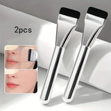 Brocha ovalada ultrafina para base de maquillaje, cerdas de nailon hipoalergénicas, perfecta para contornear el rostro, multiusos, 1 unidad, 2 unidades 