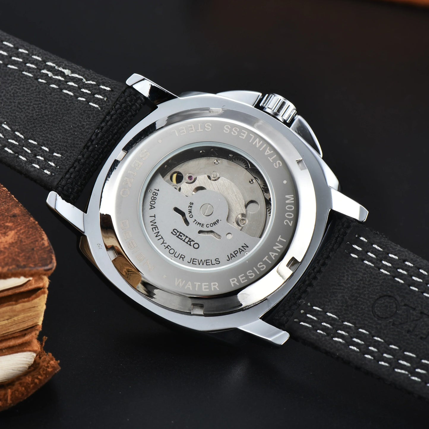 Relojes mecánicos automáticos AAA+ para hombre SEIKO, diseño deportivo, multifunción, correa de cuero, resistente al agua, para uso diario.