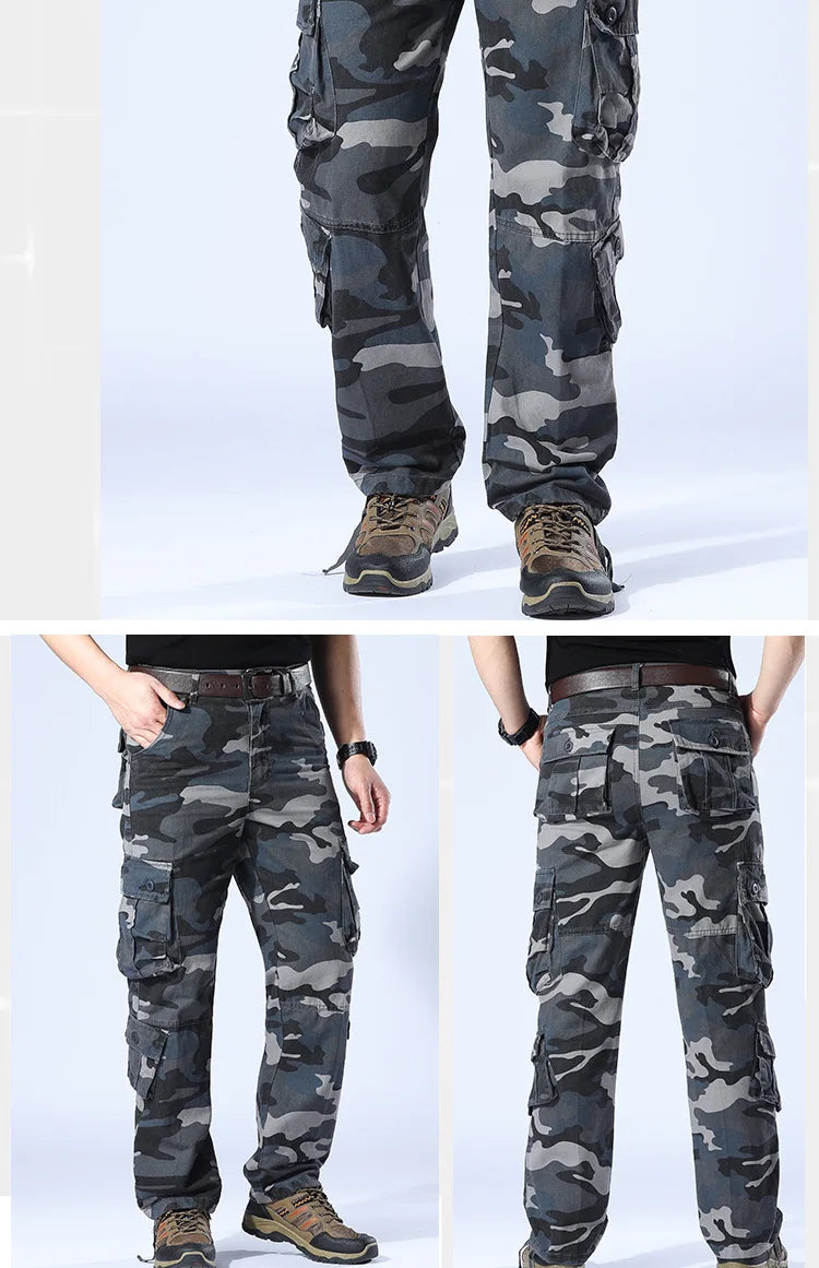 Men's Camouflage Cargo Pants Camo Cargo Multi Pockets Military Tactical Pants Man Hip Hop Joggers Streetwear Sweatpant for Men