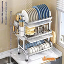 High Quality Kitchen Utensil Storage Rack Household Countertop Storage Rack 3-Layer Cupboard Multifunctional Utensil Drain Rack