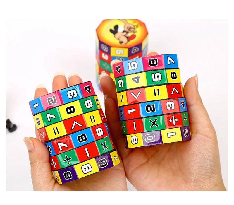 Montessori Magic Cylinder Mathematics Numbers Cube Arithmetic Toy Kids Math Counting Game Puzzle for Children Education Learning