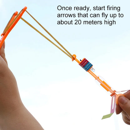 Increíble juguete luminoso, flecha LED, juguetes para fiestas al aire libre, divertido regalo, banda elástica, catapulta que brilla en la oscuridad, cohete, helicóptero, juguete volador.