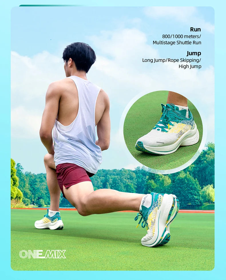 ONEMIX 2025 Marathon Carbon Plate Running Shoes Shock Absorption Ultra-light Sports Rebound Technology Outdoor Men Sneakes