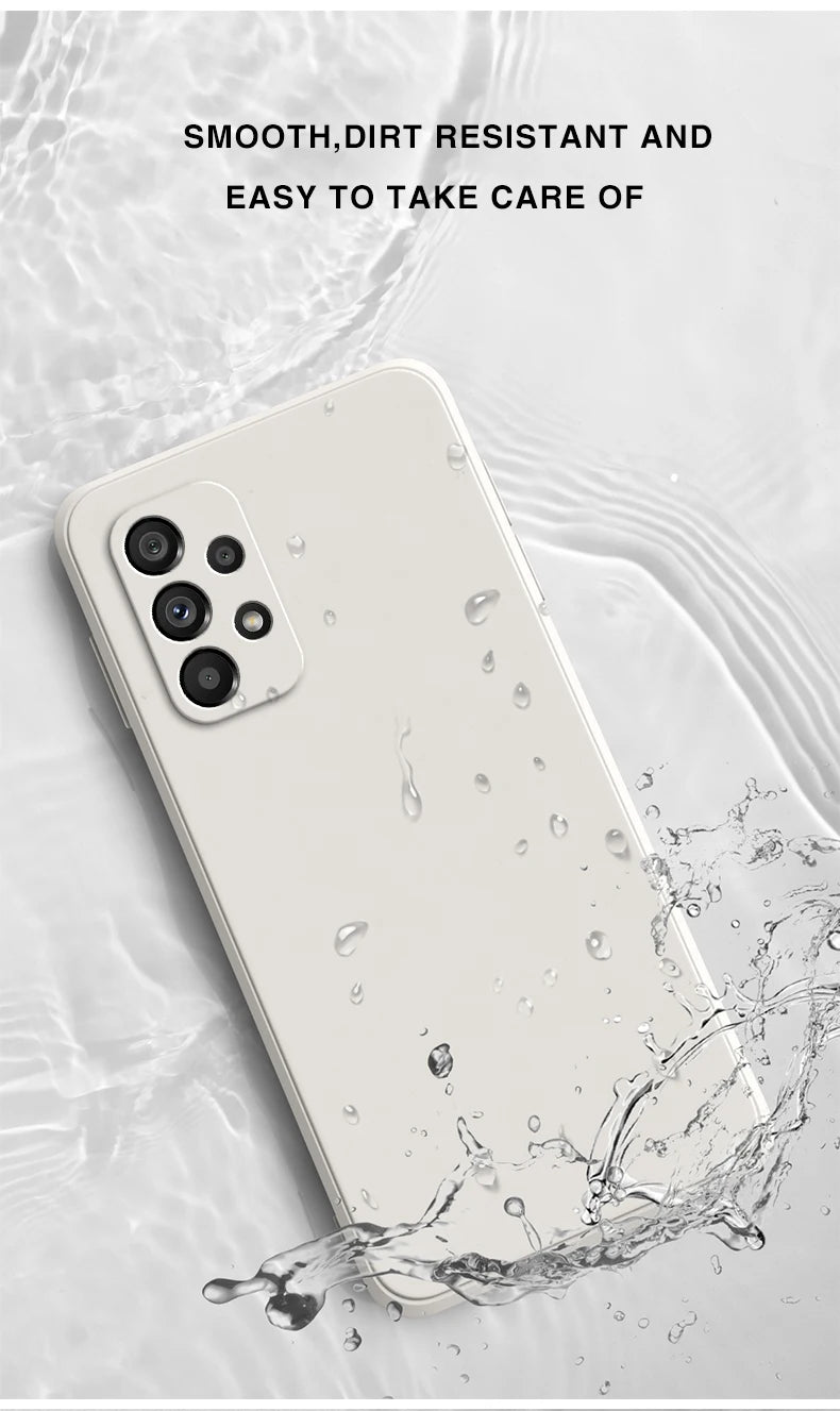 Funda de silicona original para Samsung A32, A42, A52, A52S, A72, A13, A23, A33, A53, A73, A14, A24, A34, A54 5G, funda protectora para cámara