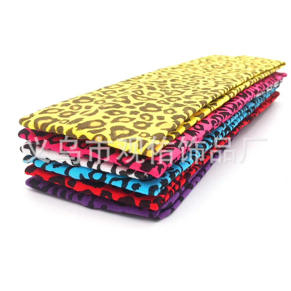 Fashion Leopard Print Sports Headband Yoga Headband Women's Fitness Elastic Cotton Sweat-Absorbing Headscarf Athletic Headwear