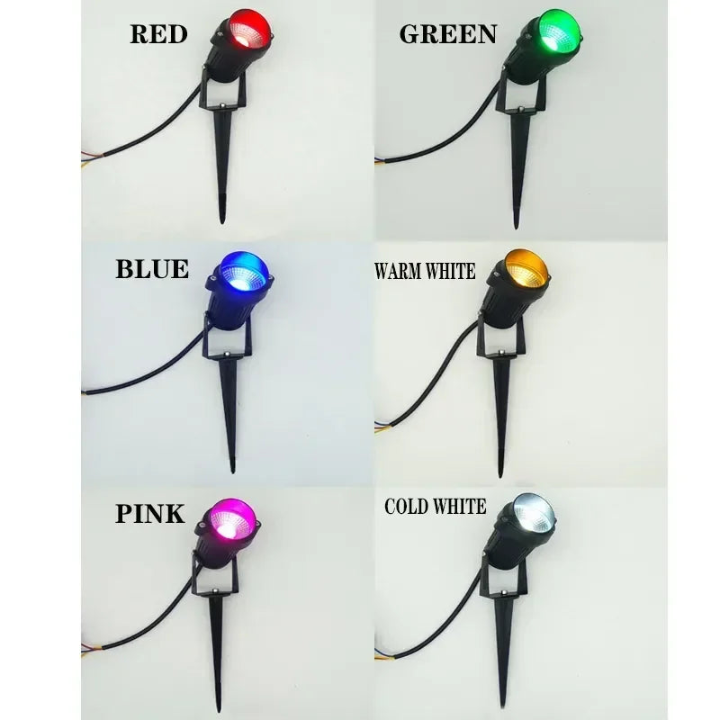 Iluminação led para jardim, 3w, 5w, 10w, 15w, área externa, lâmpada para gramado, à prova d'água, terraço, decoração de jardim, caminho, holofotes, ac220v, 110v, dc12v