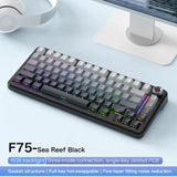 75% Hot-Swap Gaming Keyboard, Wireless FREEWOL F75 RGB Mechanical Keyboard with Metal Knobs, AULA F75 Same Model, Tri-Mode, 4000 mAh