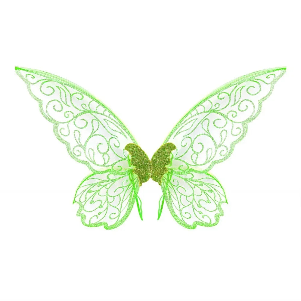 Fantasy Colorful Butterfly Fairy Wings Organza Sparkle Cosplay Wings Handmade Elf Wings Costume for Adult Kid