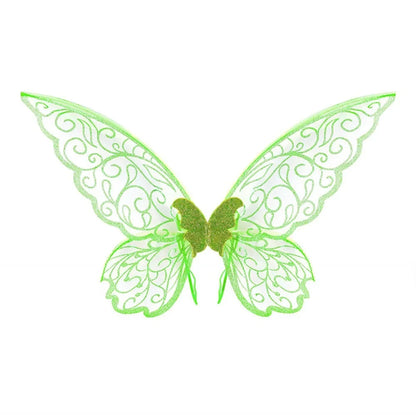 Fantasy Colorful Butterfly Fairy Wings Organza Sparkle Cosplay Wings Handmade Elf Wings Costume for Adult Kid