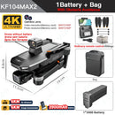 KF104 / KF104MAX2 Professional Drone With 4K Camera 3-Axis Gimbal WIFI 360 Obstacle Avoidance Touch Screen FPV Brushless RC Dron