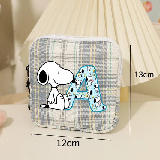 Snoopys Storage Bag Women Large-capacity Lipstick Sanitary Napkin Storage Bag Cute Anime Travel Portable Simple Girls Coin Purse