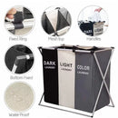 1-3Grids Laundry Basket Foldable Dirty Clothes Organizer Bathroom Waterproof Storage Basket Large Laundry Hamper Two Size New
