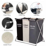 1-3Grids Laundry Basket Foldable Dirty Clothes Organizer Bathroom Waterproof Storage Basket Large Laundry Hamper Two Size New