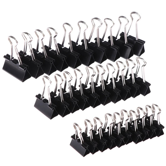 10Pcs/set Black Metal Binder Clips 19mm/ 25mm/ 32mm Notes Letter Paper Clip Office Stationery Supplies Binding Securing