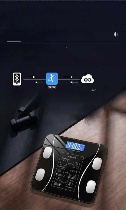 Báscula electrónica especial para el control corporal y la pérdida de grasa, modo inteligente, báscula de grasa corporal Bluetooth, báscula de peso para el hogar, ultraprecisa