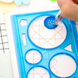 Juego de plantillas de dibujo con espirógrafo geométrico, plantilla de pintura, manualidades artísticas, juguete educativo creativo para niños, variedad de flores, regla