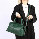 Genuine Brand Soft Leather Shoulder Bag For Women Casual Tote Bag Female Solid Color Purse Simple Design Handbag Commuting Sac