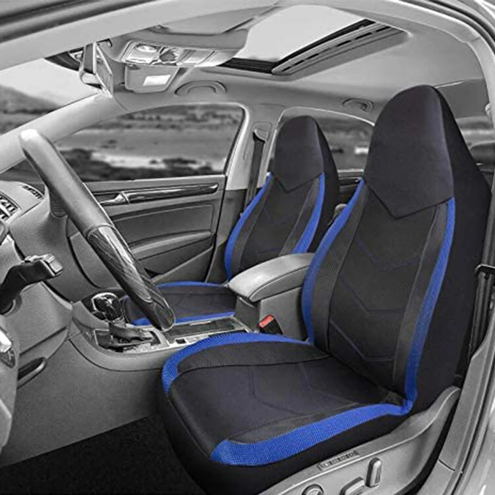 High Back Air Mesh Fabric Car Seat Covers Sporty Design Airbag Compatible Fit For Most Car Suv Truck Van Seat Cushion