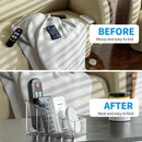 Clear Plastic Remote Control Holder and Desk Organizer with 4 Compartments for Home and Office Use