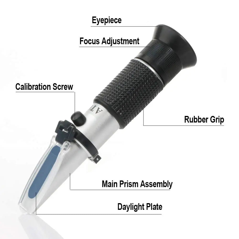 Wine Refractometer Brewing Measuring Sugar Content in Original Grape Juice & Predicting Wine Alcohol Brix 0-40% Alcohol 0-25% V