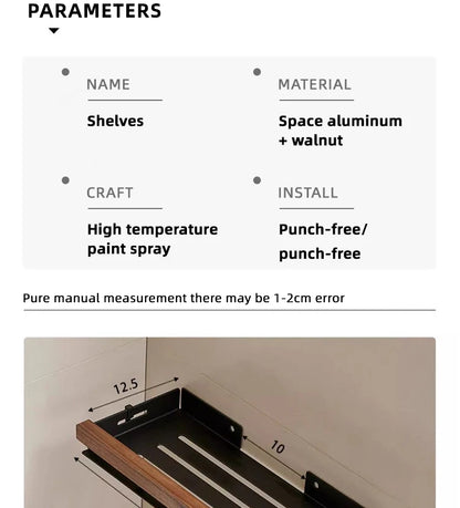 Estantes de baño para inodoro de nogal con trípode. No requiere perforación. Estilo nórdico. Madera maciza pura, resistente al agua y a la humedad.