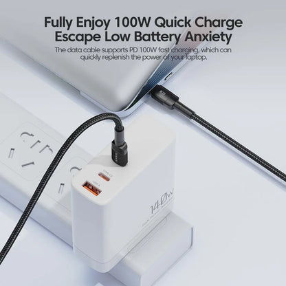 Cable Toocki de 100 W tipo C a USB C PD 3.0 de carga rápida 4.0 de tipo C a tipo C para iPhone 15, MacBook, Samsung y Xiaomi