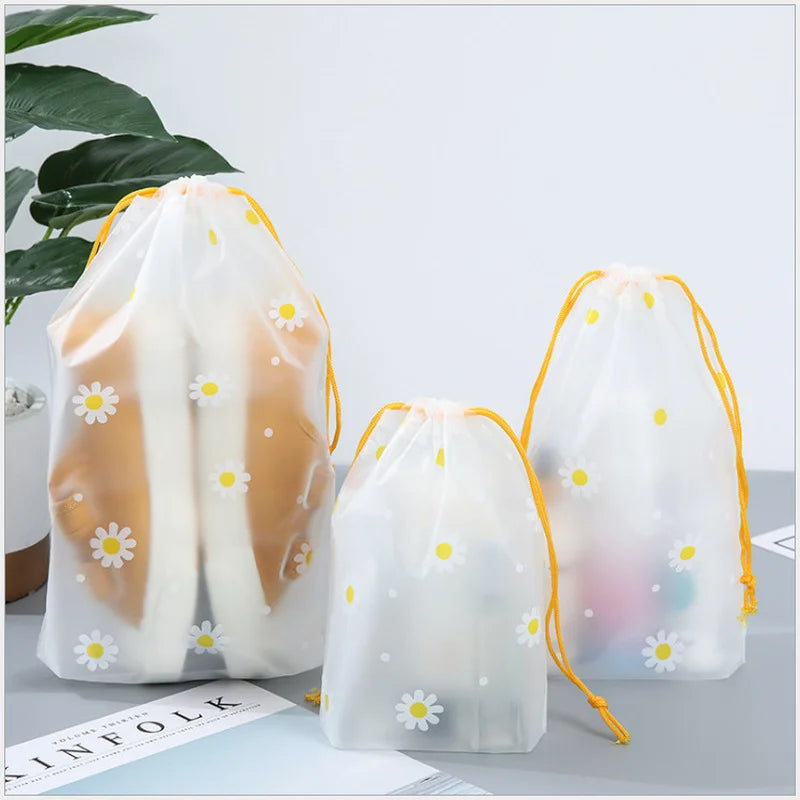 Clear Waterproof Travel Makeup Bag Cosmetic Organizer Drawstring Storage Bag Toiletry Bag