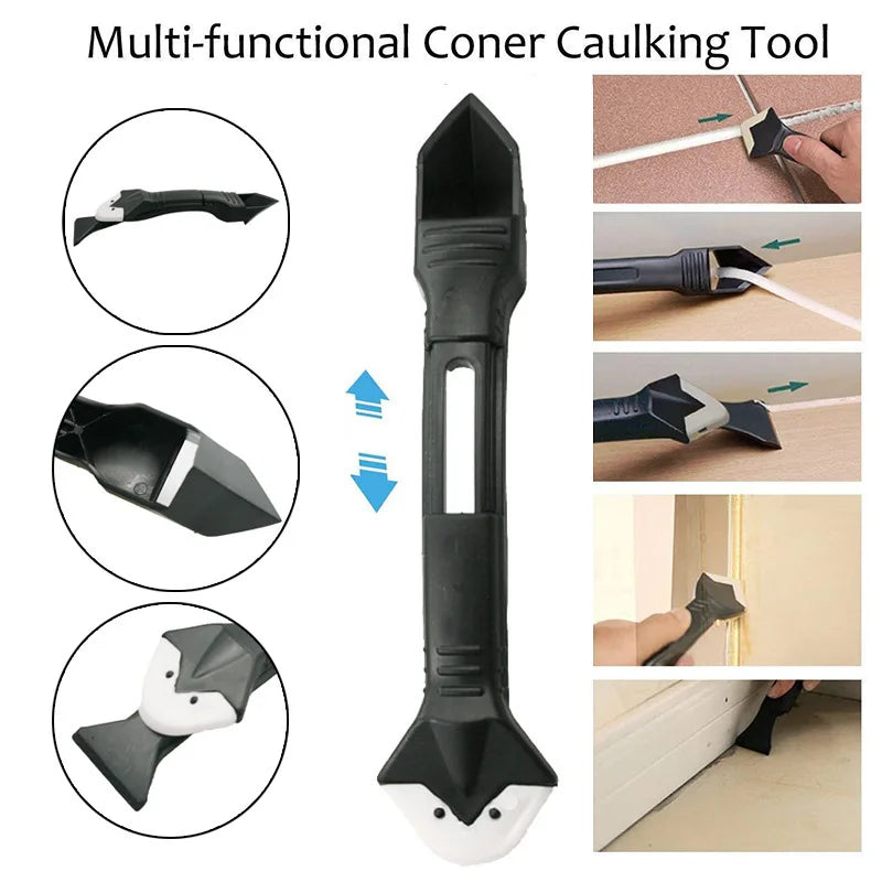 Caulking Finisher Tool Set, 5 in 1, Silicone Scraper, Smooth Sealant, Grout Kit, Floor Mold Removal, Hand Tool Set