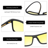 ZENOTTIC Polarized Sunglasses for Men Shades Lightweight TR90 Frame UV400 Protection Square Outdoor Travel Driving Sun Glasses