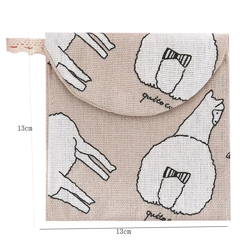 Women Cosmetic Organizer Sanitary Napkin Storage Bag Girls Ladies Cute Coin Card Makeup Storage Pouch Small Cosmetic Bags