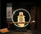 New Chinese Style Zen Ornaments for Entrance Living Room Office God of Wealth Buddha Statue Reflux Incense Decoration