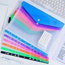 6pcs A4 High-Capacity Loose-Leaf File Bags with 11-Hole Binding Rings,Expandable Button and Label Pockets,Suitable for School