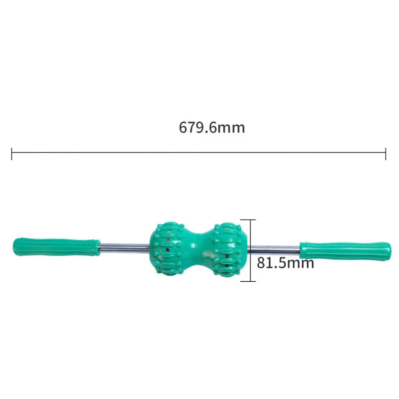 Double Ball Massage Roll Stick Back Pushing Massager Rollers Relaxing Muscle Massage Balls Easy Carry and Storage
