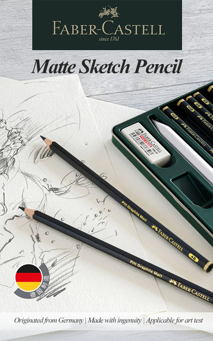 Faber-Castell 8/12pcs Set Matte Sketch Pencil Art Graphite For Sketch Black Lead Writing Drawing Graphite Pencils Supplies