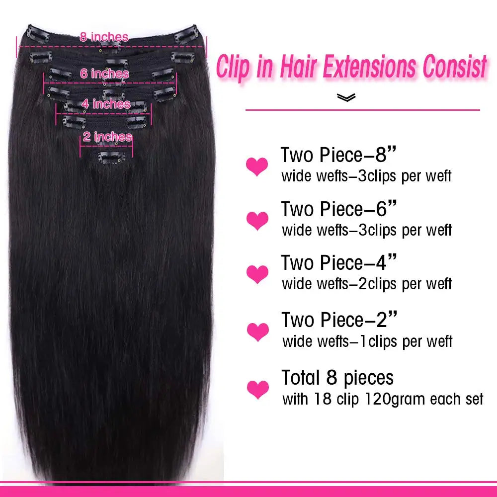 Aplique de cabelo Humano liso de tic tac Extensões Invisível