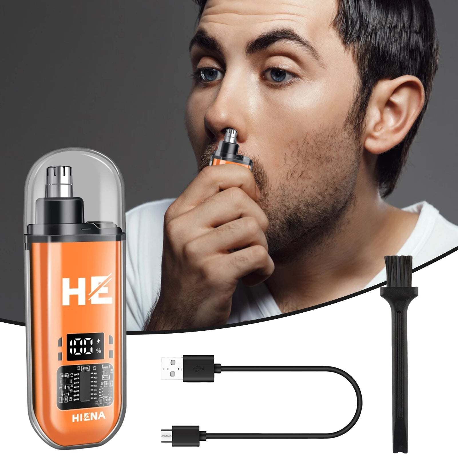 HIENA Electric Nose Hair Trimmer Rechargeable Mini Pocket Nose Ears Hair Shaving Eyebrow Trimmers Clipper Wet and Dry Haircut