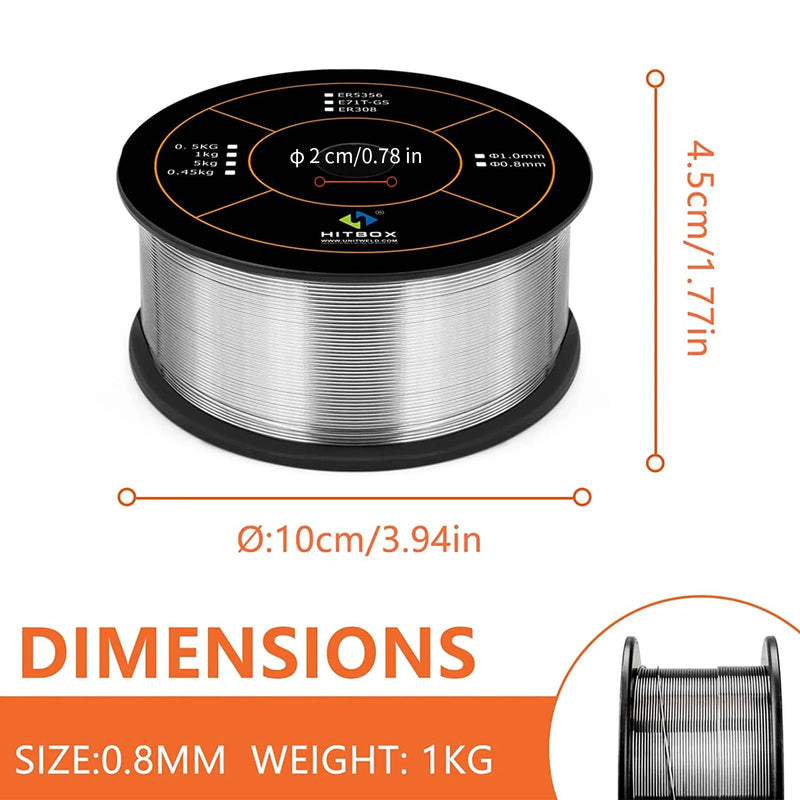 Hitbox MIG Welder Wire Flux 0.5/0.8 /0.9/1.0mm 1KG For Soldering Welding Gasless Welder Wires Iron Steel Consumable E71T-GS Acc