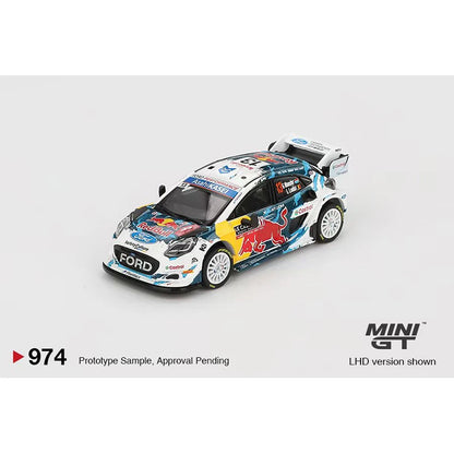 Preventa MINIGT 974 1:64 Ford Puma Rally M Sport WRT 2024 Modelo de fundición a presión Juguetes de colección