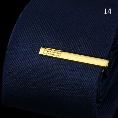 New Metal Silver Color Tie Clip For Men Wedding Necktie Tie Clasp Clip Gentleman Ties Bar Crystal Tie Pin For Men's Accessories