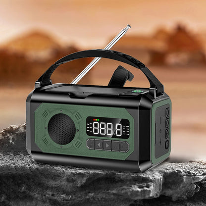 Radio multifunción solar de 12000 mAh con manivela, radio meteorológica de emergencia, lámpara de lectura, banco de energía, alarma SOS para acampar, senderismo, tiendas de campaña