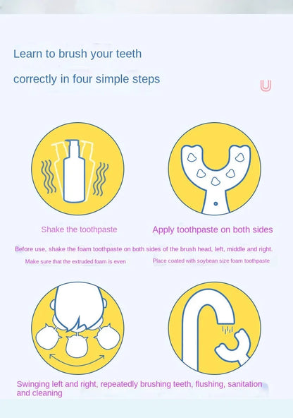 Baby Toothbrush Children 360 Degree U-shaped Child Toothbrush Teethers Baby Brush Silicone Kids Teeth Oral Care Cleaning