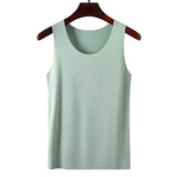 Summer Women Tank Tops Ice Silk Seamless Vest  Female Thin Breathable Sleeveless Shirts Slim Camisoles Undershirts Black M-4XL