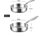 316 Stainless Steel Frying Pan 20cm Uncoated Wok Pan Non Stick Pots Household Cooking Pot Kitchen Cookware Steak Frying pan